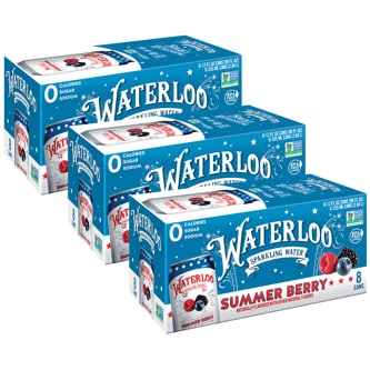Waterloo Sparkling Water, Summer Berry, Cans, Case
